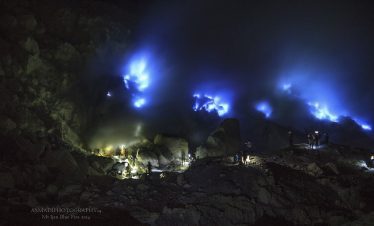 The amazing Ijen crater blue fire