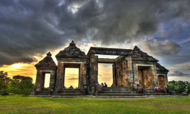 Ratu Boko palace view on sunset