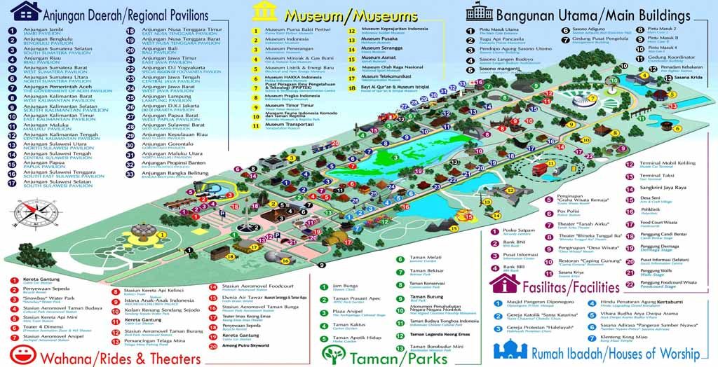 TMII Attractions Map